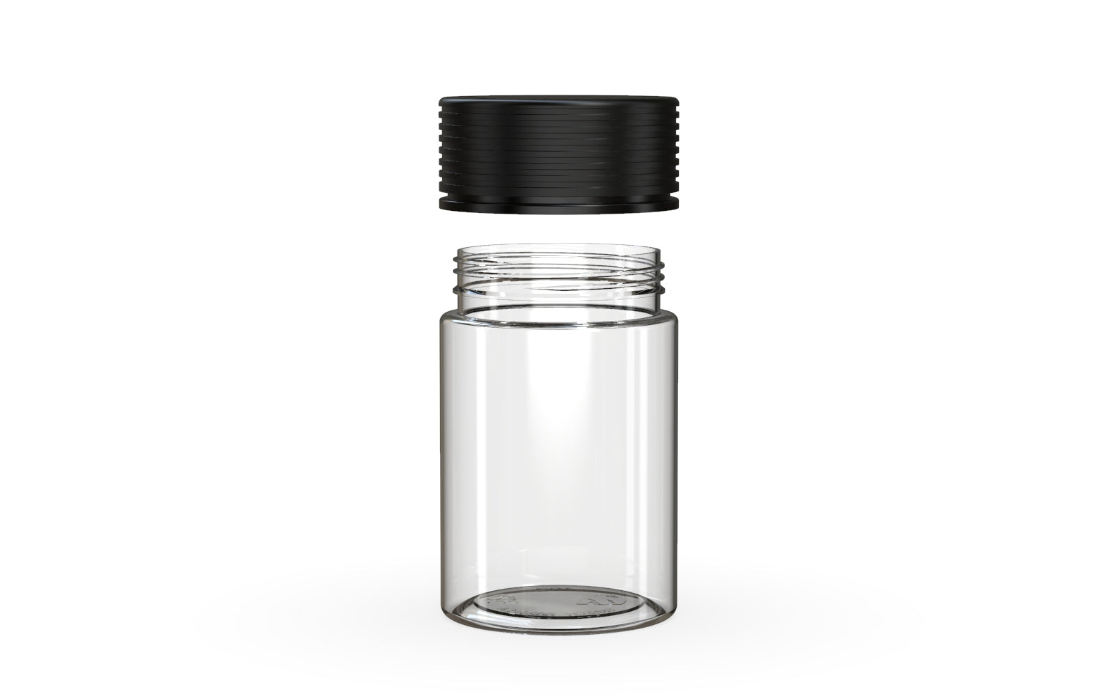 150CC/5OZ Spiral CR - Container With Inner Seal & Tamper - Clear Natural With Opaque Black Lid