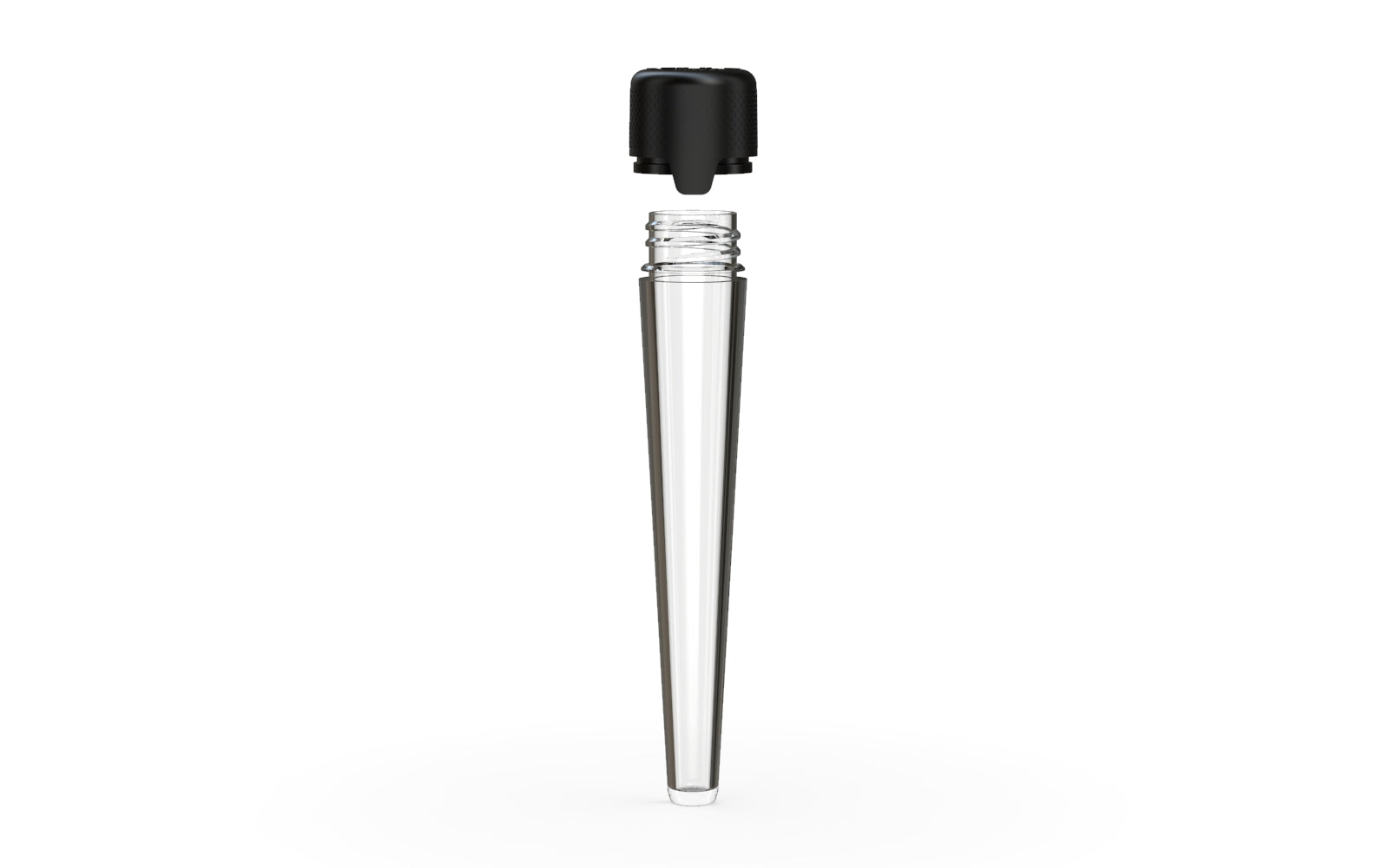 Aviator CR - Tube 113MM with Inner Seal & Tamper - Clear Natural Transparent with Opaque Black Lid