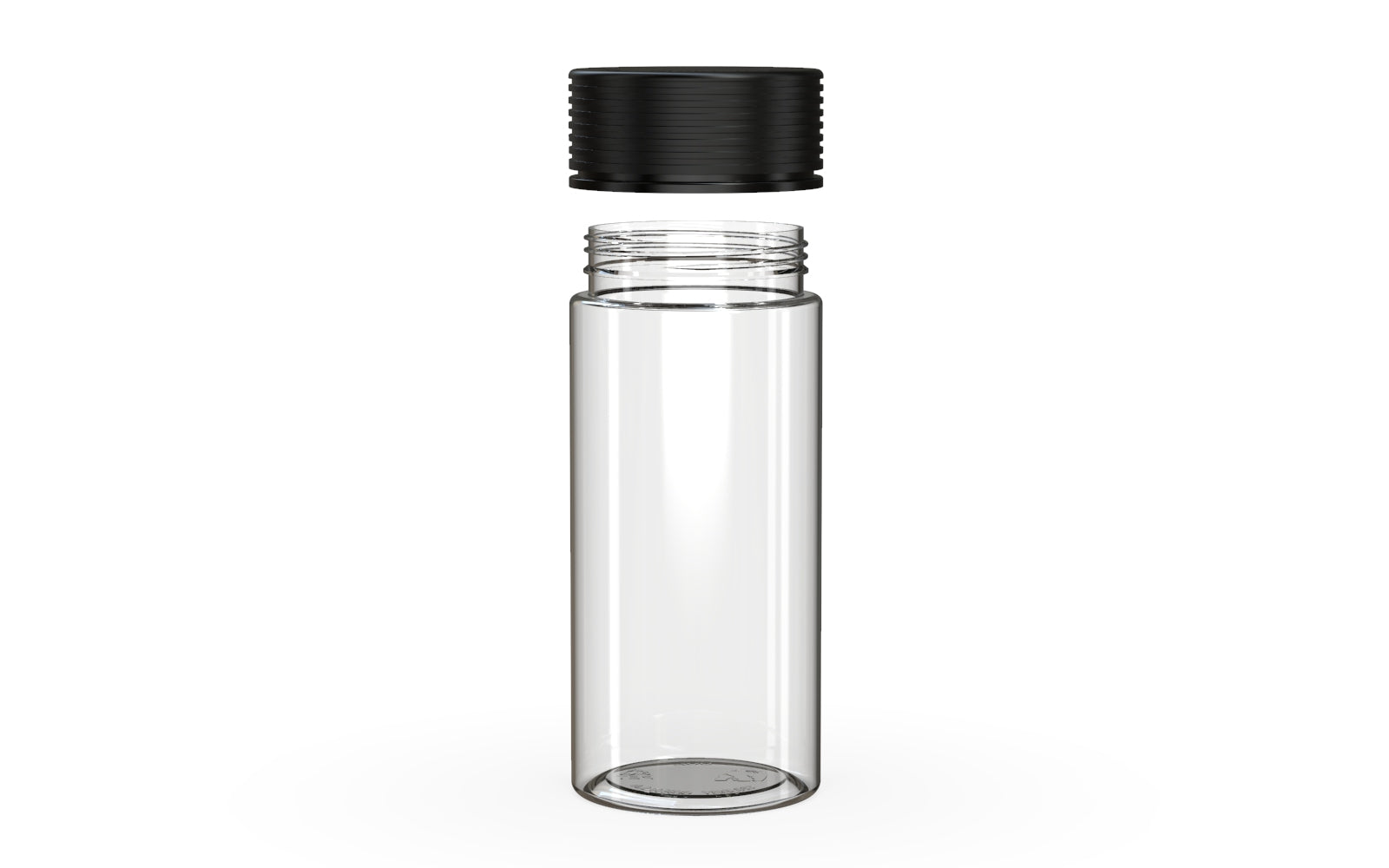 240CC/8FL.OZ Spiral CR - Container With Inner Seal & Tamper - Clear Natural With Opaque Black Lid