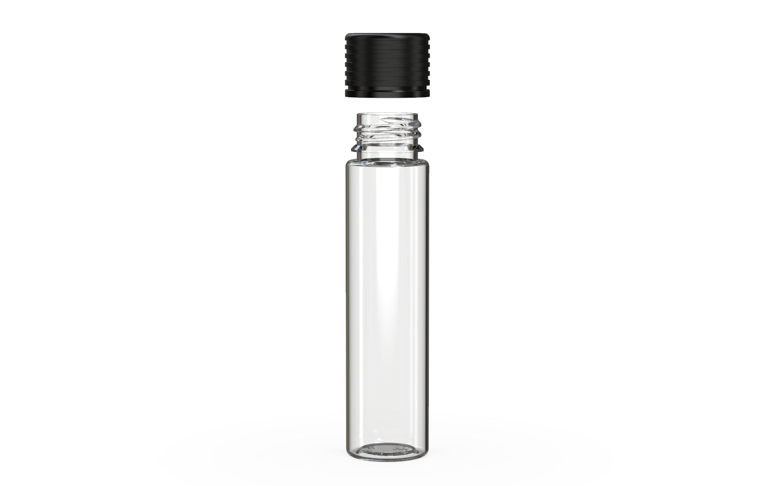 Spiral CR - Tube 95mm with Inner Seal & Tamper - Clear Natural (Transparent) with Opaque Black Lid