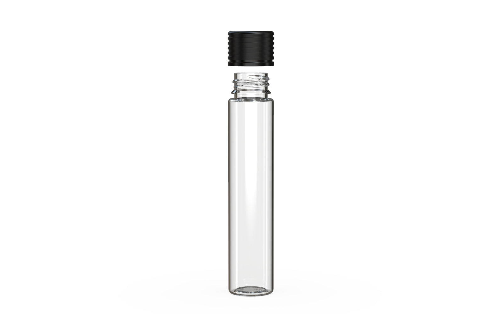 Spiral CR - Tube 115mm with Inner Seal & Tamper - Clear Natural (Transparent) with Opaque Black Lid