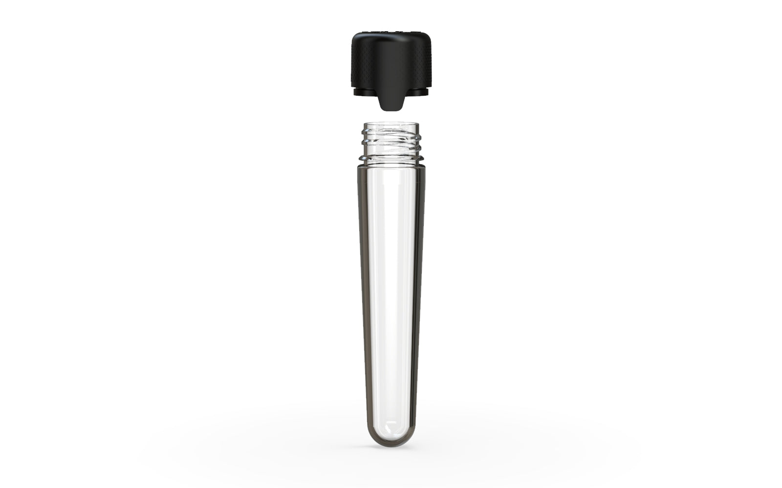 Aviator CR - Tube 100MM with Inner Seal & Tamper - Clear Natural (Transparent) with Opaque Black Lid