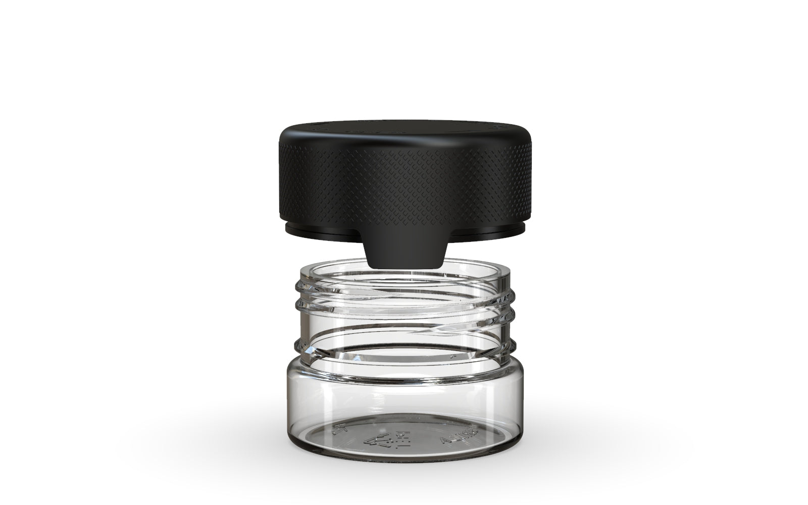 30CC/1FL.OZ/30ML Aviator CR - Container With Inner Seal & Tamper - Clear Natural With Opaque Black Lid