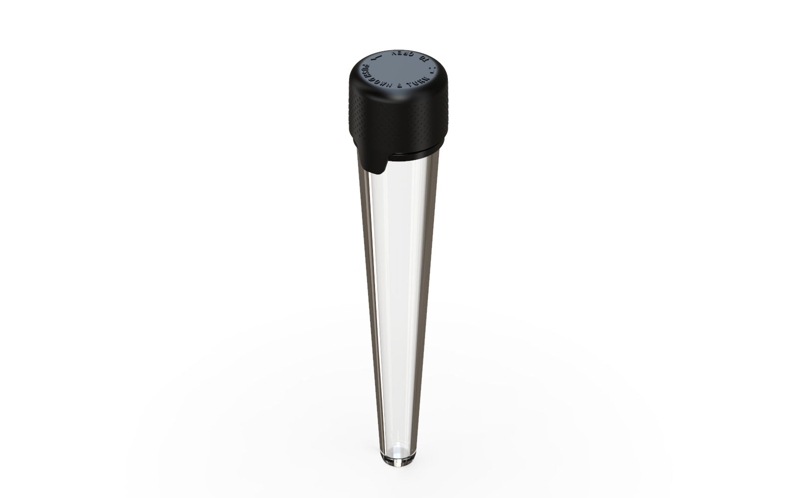 Aviator CR - Tube 113MM with Inner Seal & Tamper - Clear Natural Transparent with Opaque Black Lid