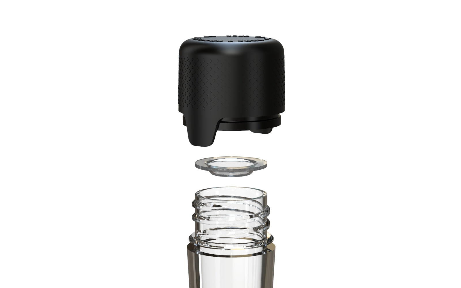 Aviator CR - Tube 113MM with Inner Seal & Tamper - Clear Natural Transparent with Opaque Black Lid