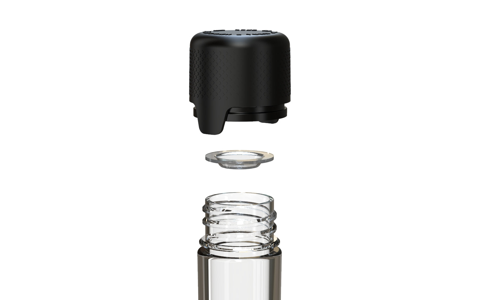 Aviator CR - Tube 120MM with Inner Seal & Tamper - Clear Natural (Transparent) with Opaque Black Lid