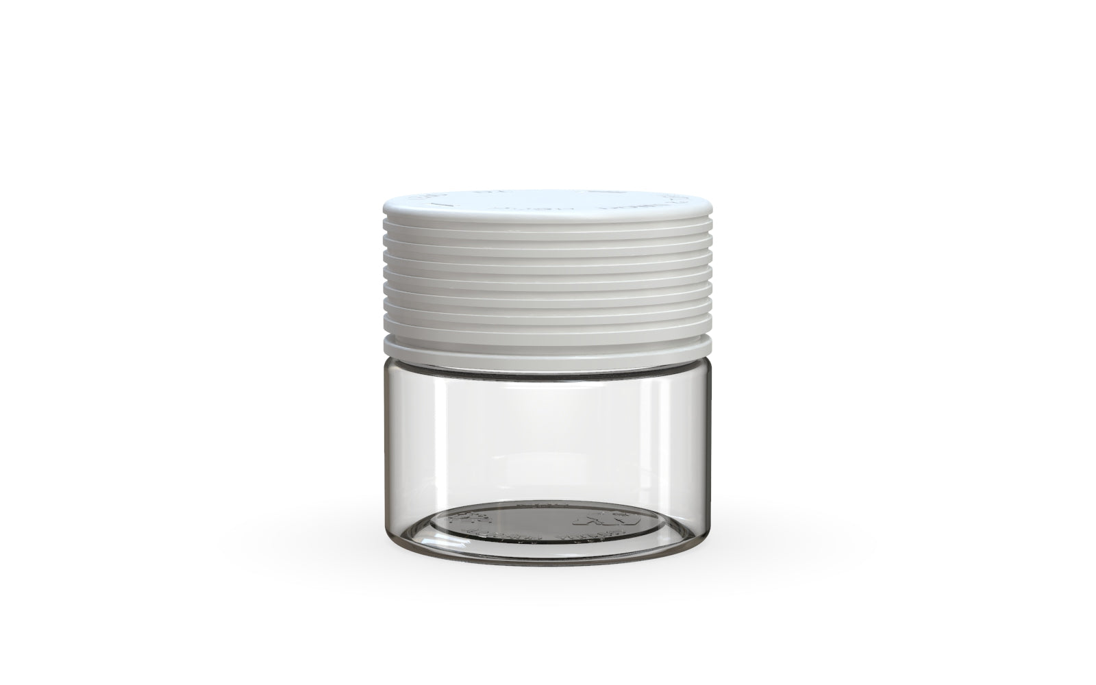 60CC/2FL.OZ Spiral CR - Container With Inner Seal & Tamper - Clear Natural With Opaque White Lid