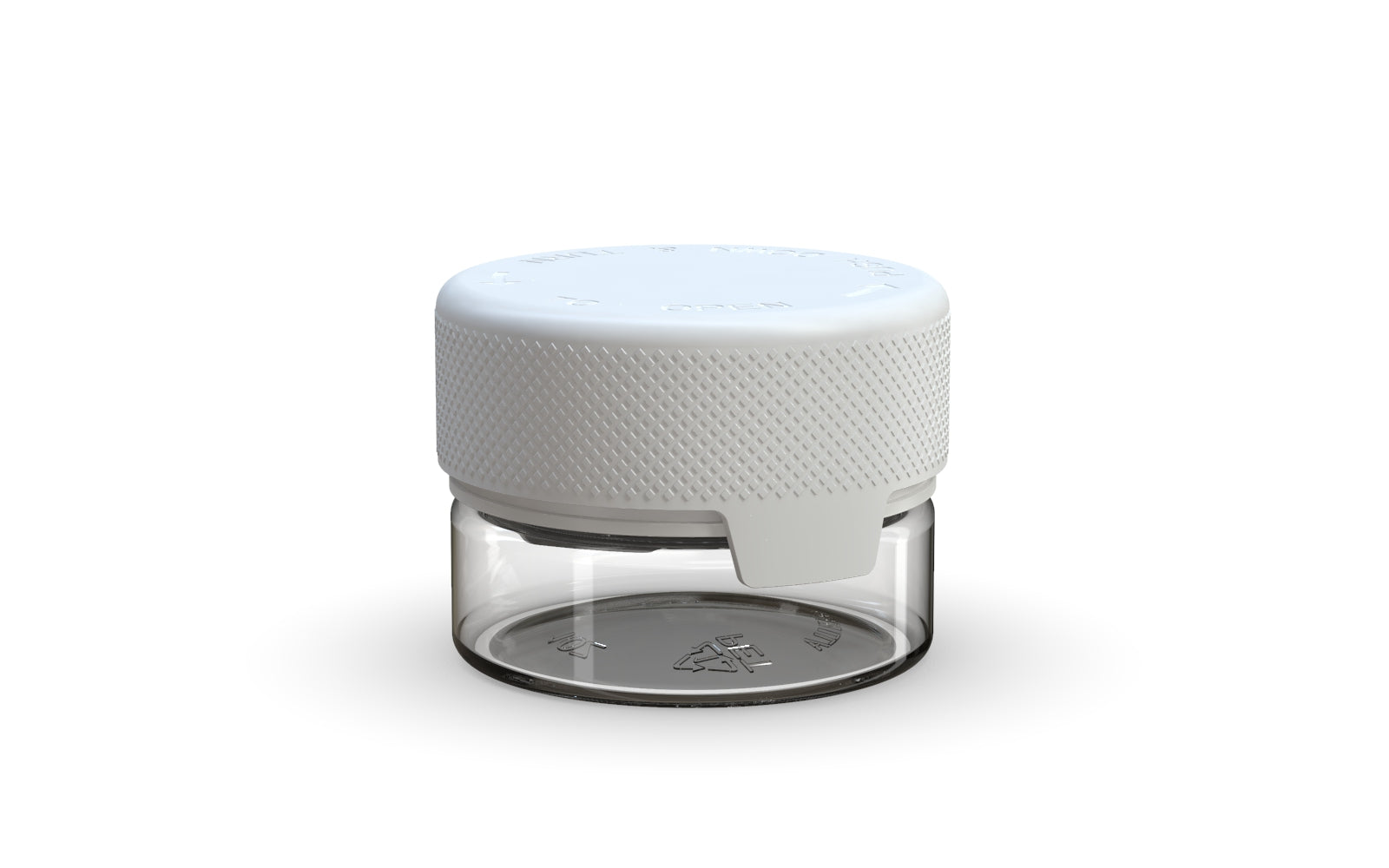 30CC/1FL.OZ/30ML Aviator CR - Container With Inner Seal & Tamper - Clear Natural With Opaque White Lid