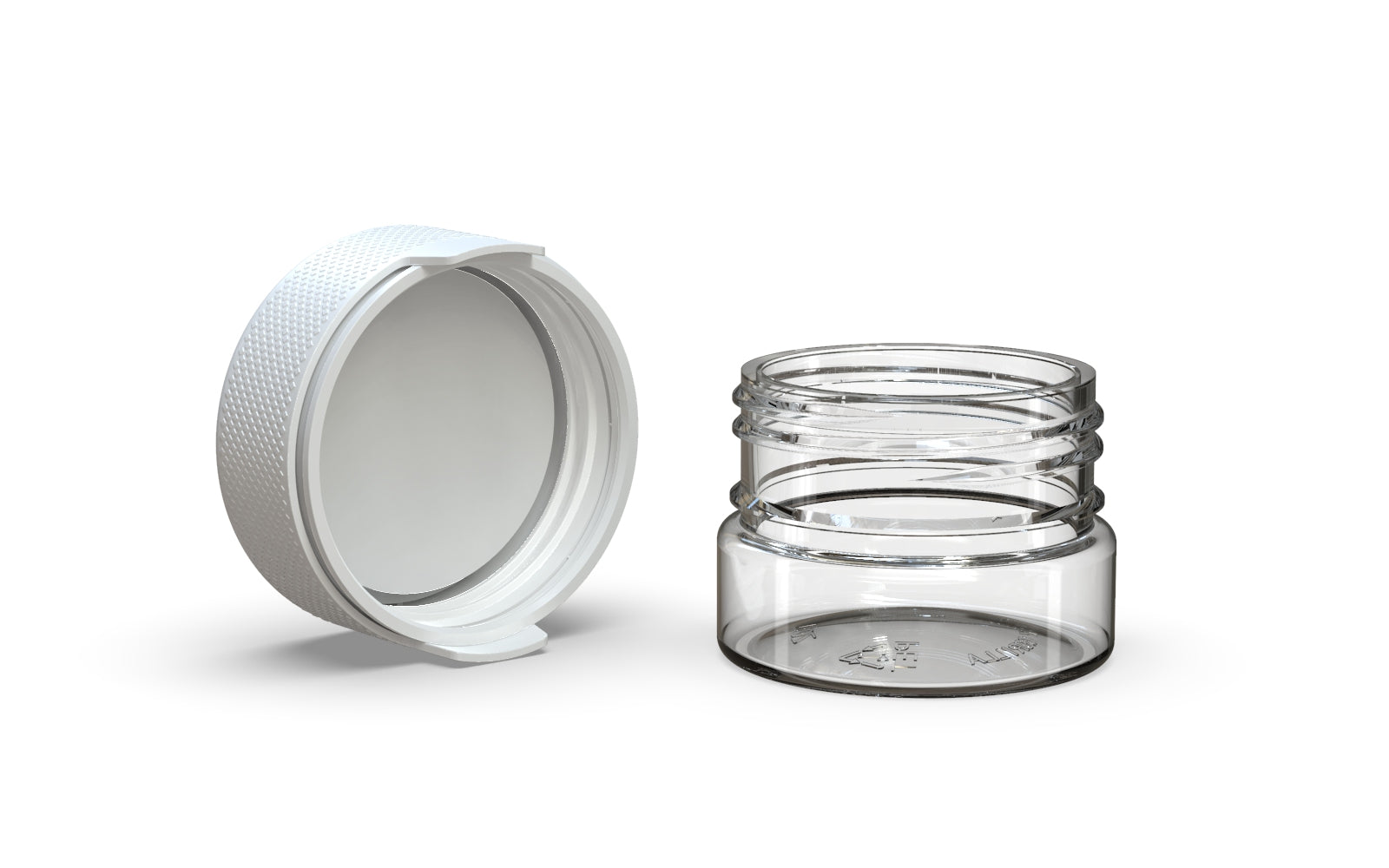 30CC/1FL.OZ/30ML Aviator CR - Container With Inner Seal & Tamper - Clear Natural With Opaque White Lid