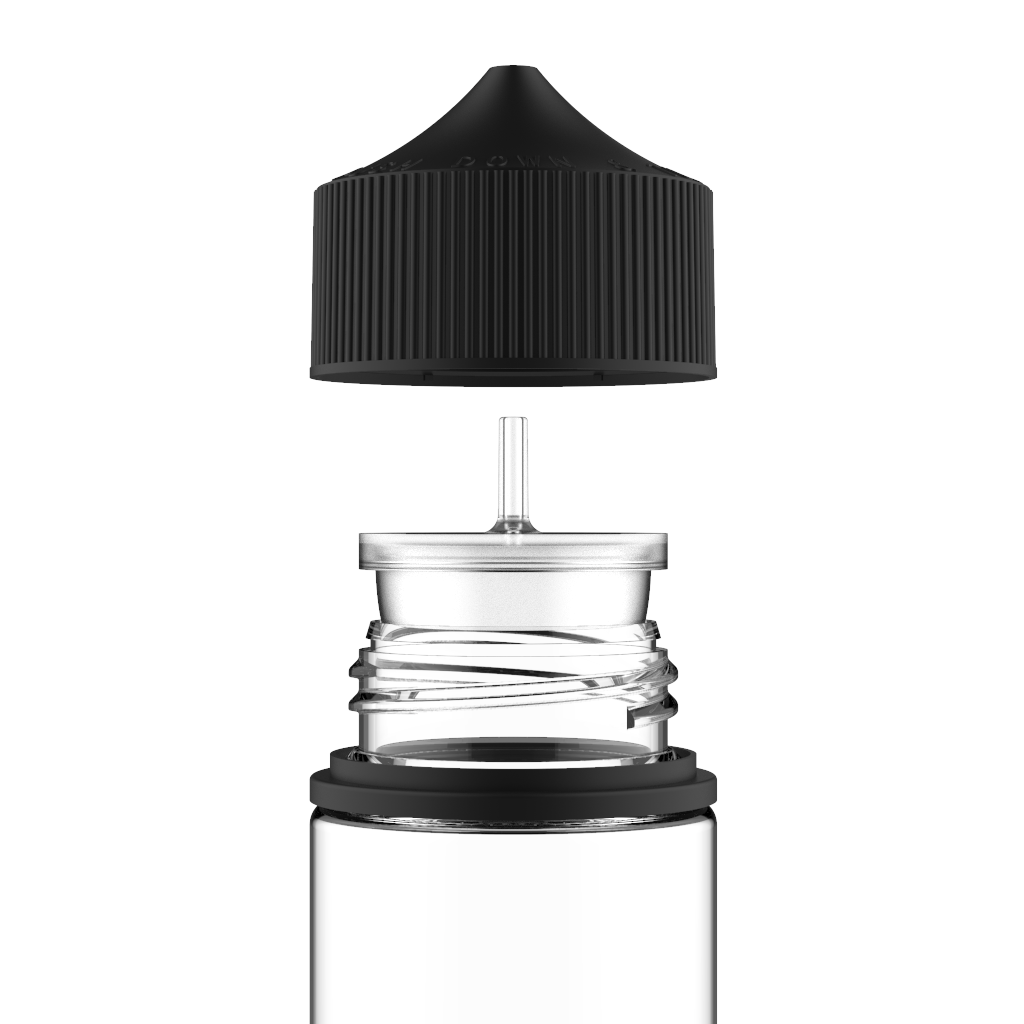 Chubby Gorilla - 100ML Unicorn Bottle - Clear Bottle / Black Cap - V3 - Copackr.com