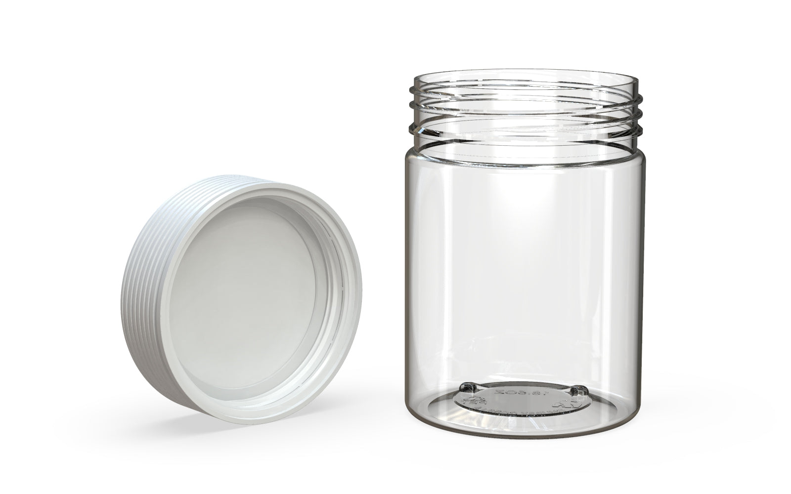 650CC/21.5FL.OZ Spiral CR - XL Container With Inner Seal & Tamper - Clear Natural With Opaque White Lid