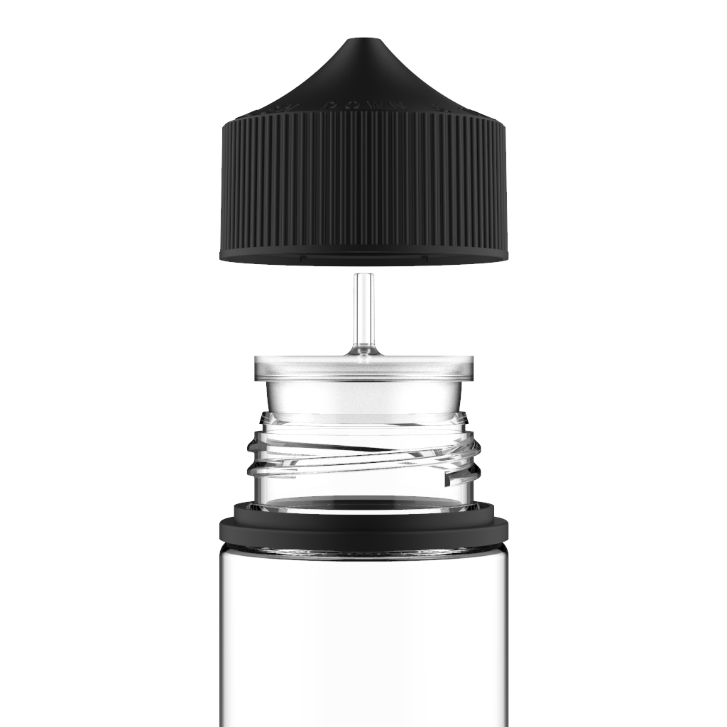 Chubby Gorilla - 120ML Unicorn Bottle - Clear Bottle / Black Cap - V3 - Copackr.com