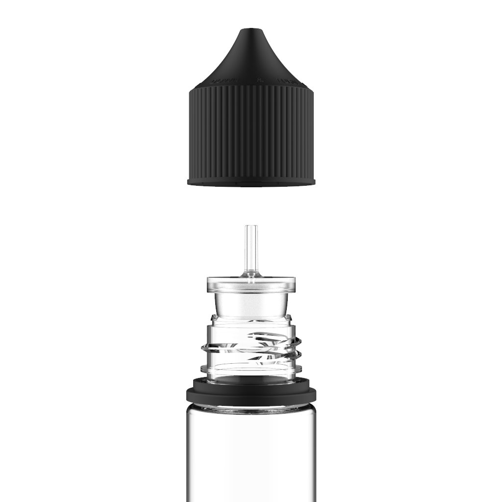 Chubby Gorilla 60ML Unicorn Bottle - Clear Bottle / Black Cap - V3 - Copackr.com