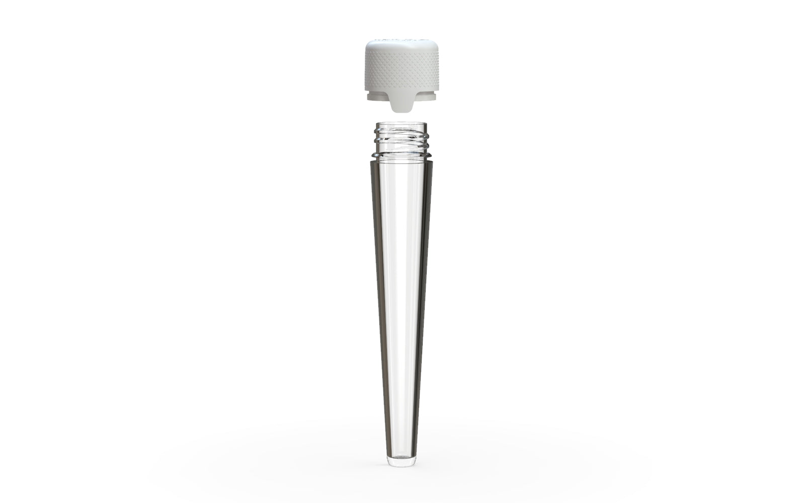 Aviator CR - Tube 113MM with Inner Seal & Tamper - Clear Natural Transparent with Opaque White Lid