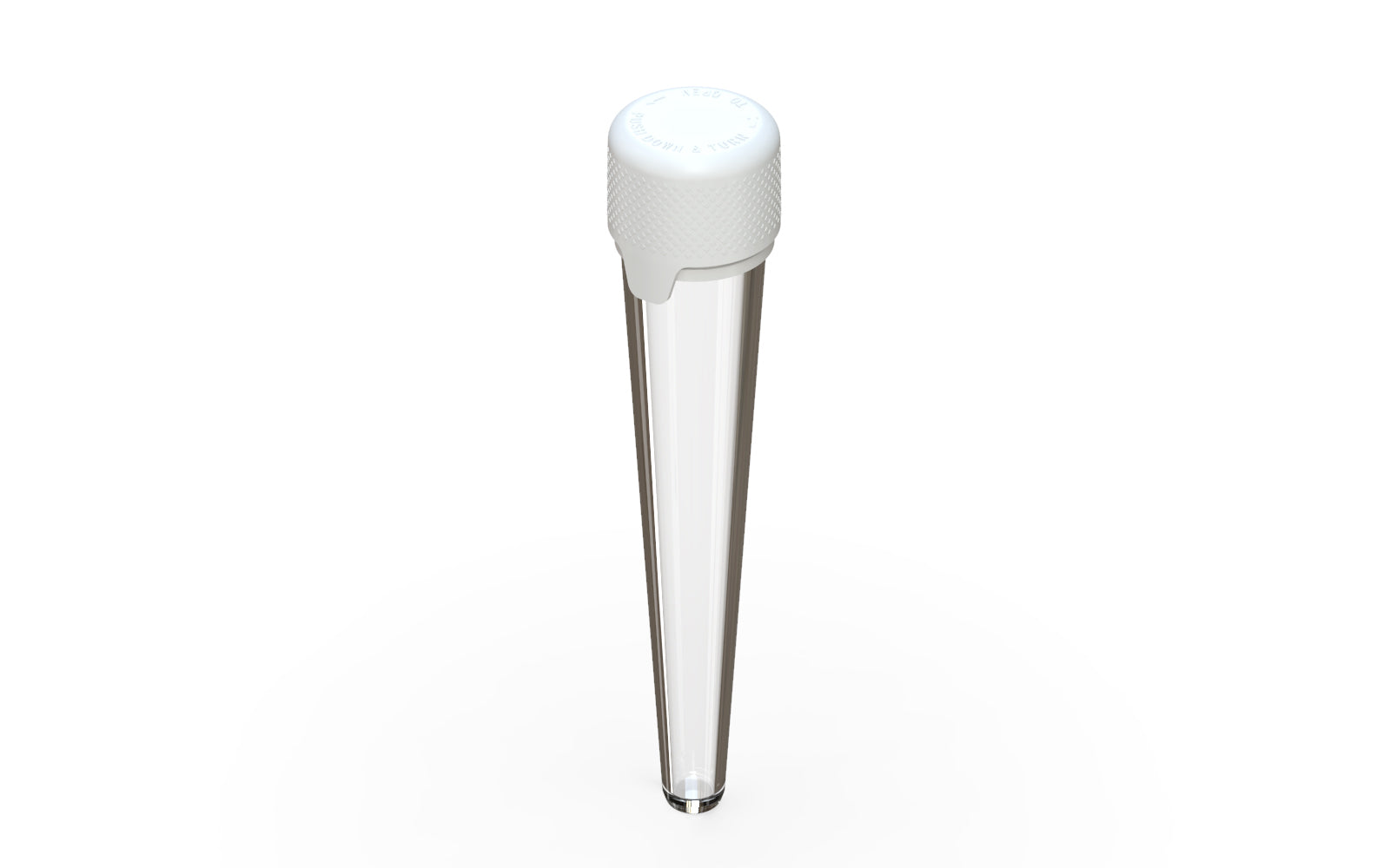 Aviator CR - Tube 113MM with Inner Seal & Tamper - Clear Natural Transparent with Opaque White Lid