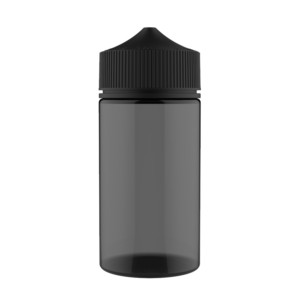 Chubby Gorilla - 200ML Unicorn Bottle - Transparent Black Bottle / Black Cap - V3 - Copackr.com