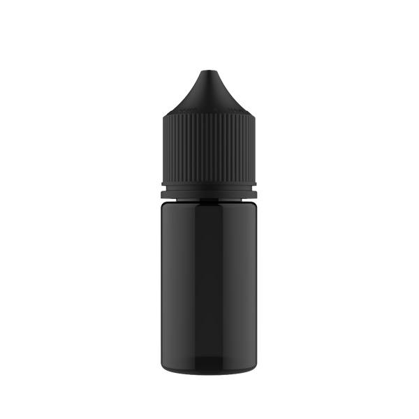 Chubby Gorilla Chubby Gorilla - 30ML Stubby Unicorn Bottle - Transparent Black Bottle / Black Cap - V3